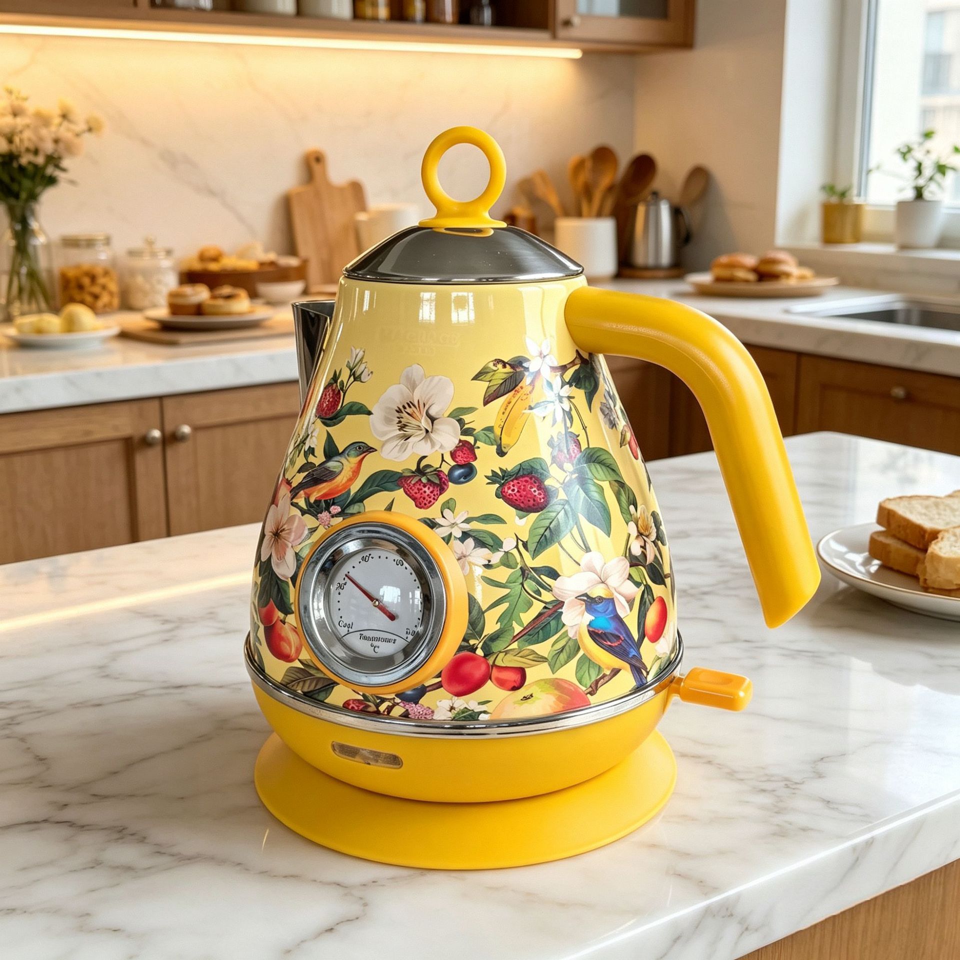 Retro Water Kettle With Temperature Display