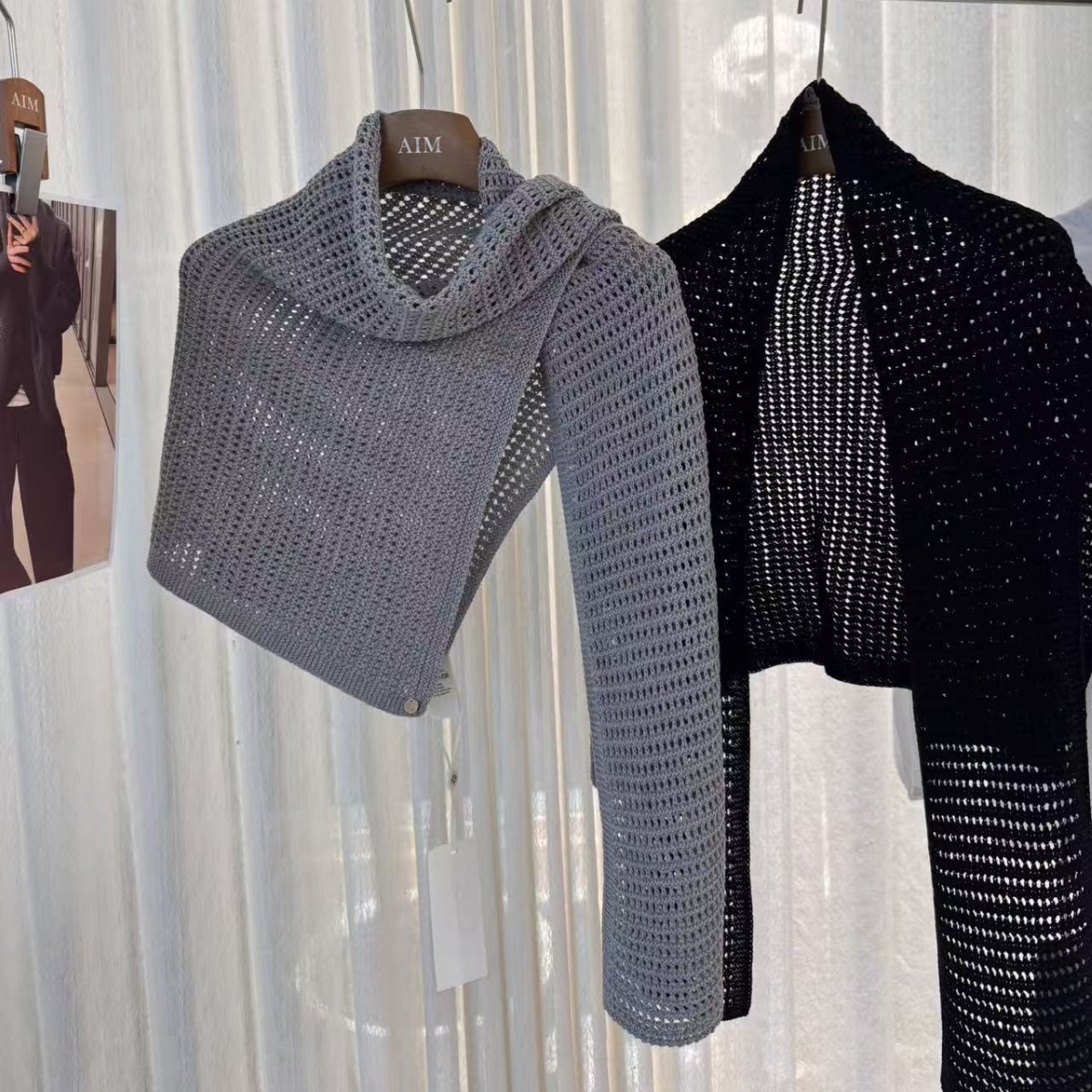 High-end Wool-blend Hollow-out Knitted Shawl