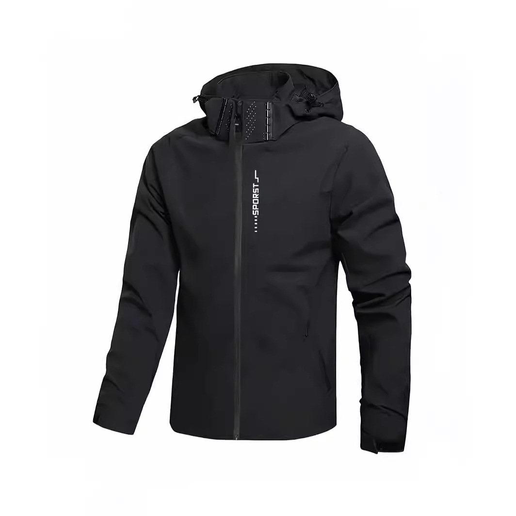 Solid Color Hooded Loose Cargo Zipper Japanese Style