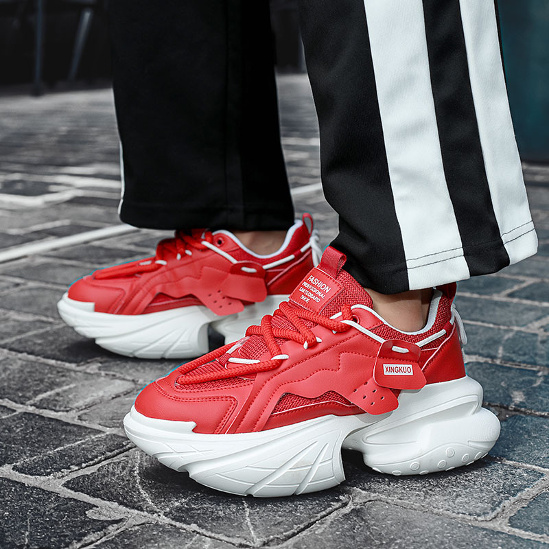 Mens Breathable Casual Height-enhancing Thick-soled Fashion Shoes