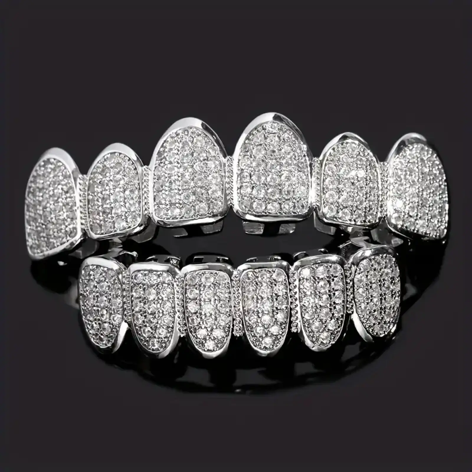 Hip Hop Tooth Socket Copper Zircon Micro British Real Gold Non-fading Tooth Decoration