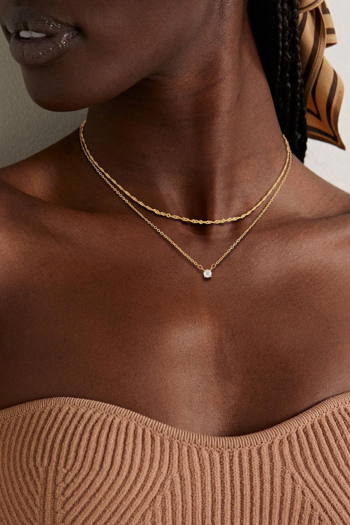 Stylish gold electroplated necklace for women