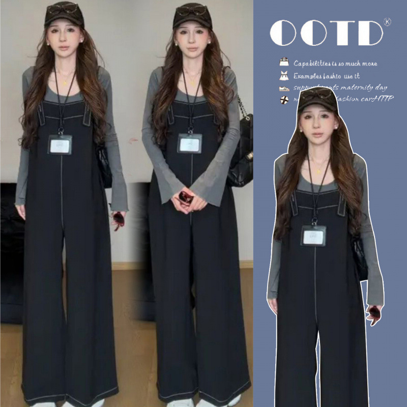 Womens Crew-Neck Knitted Base Layer Jumpsuit Two-Piece Set