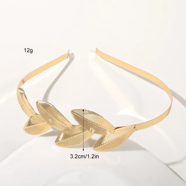 Metal Leaves Headband Bride Hair Clip Headdress 6Diagonal Leaves - Shop at LoveMi