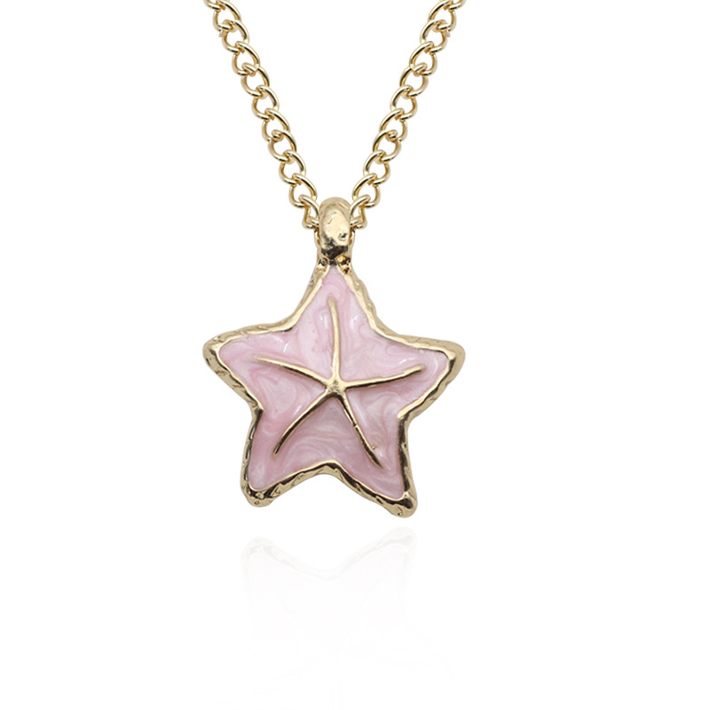 Creative Color Fluorescent Starfish Shell Necklace