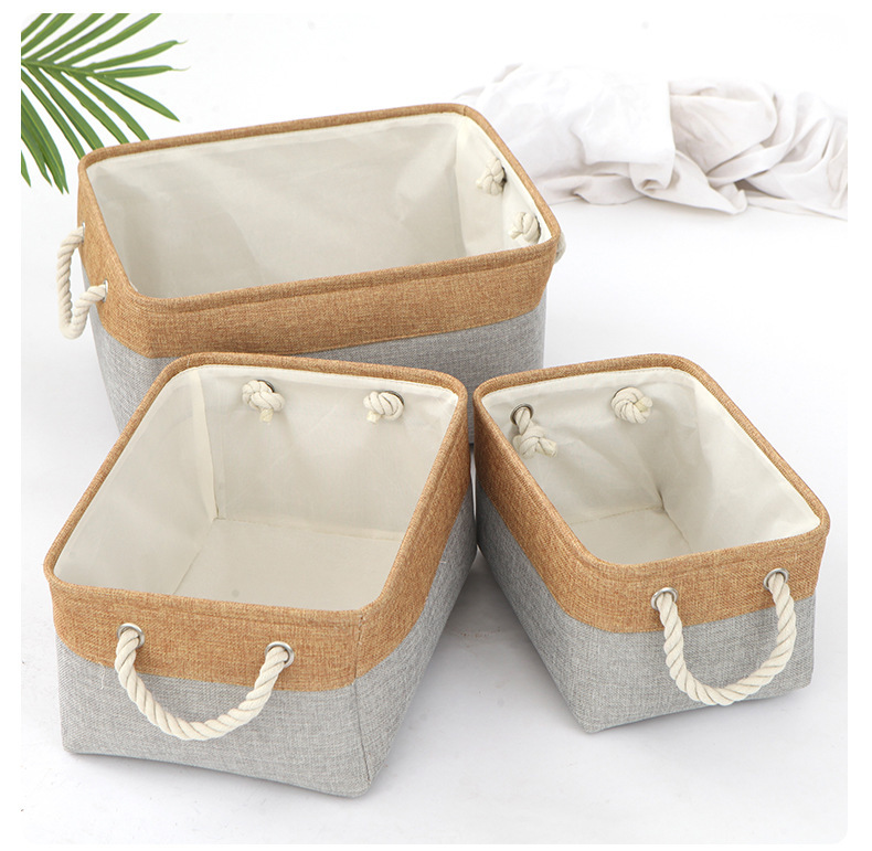 Title 9, New Color Matching Linen Storage Basket Washable