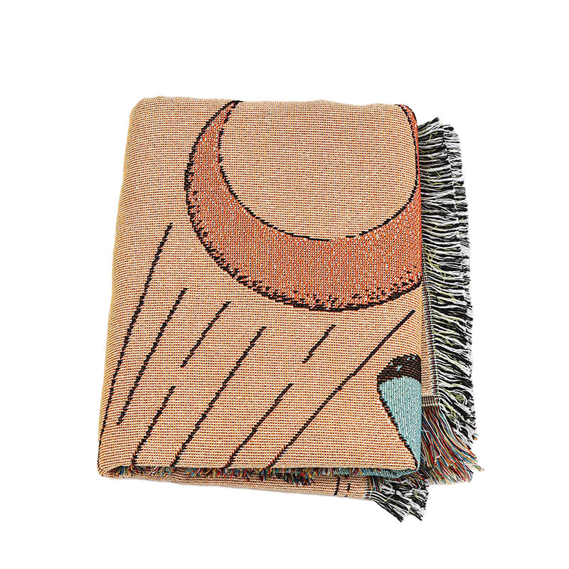 Retro Bedroom Sofa Throw Blanket Illustration Blanket