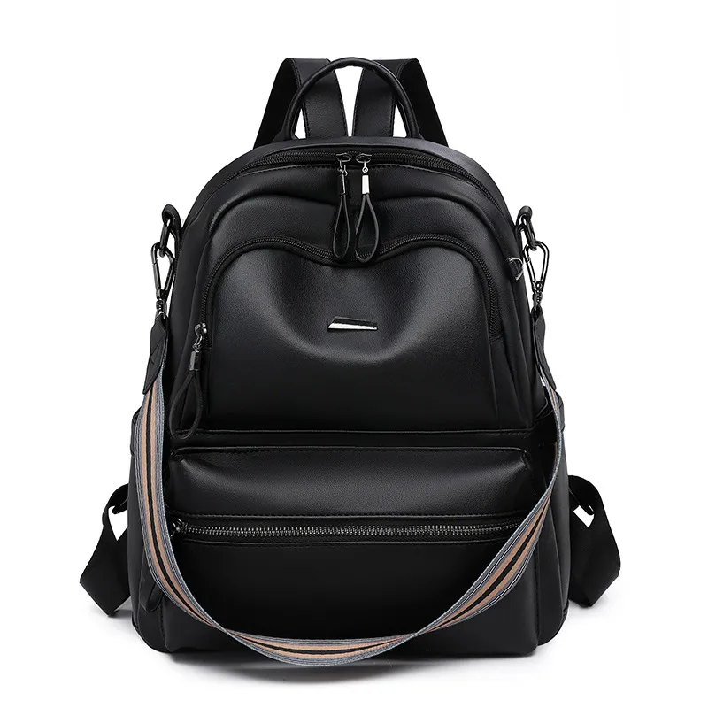 Lightweight Girls' Travel Backpack Large Capacity Retro - Black