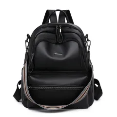 Lightweight Girls' Travel Backpack Large Capacity Retro - Black - View 1