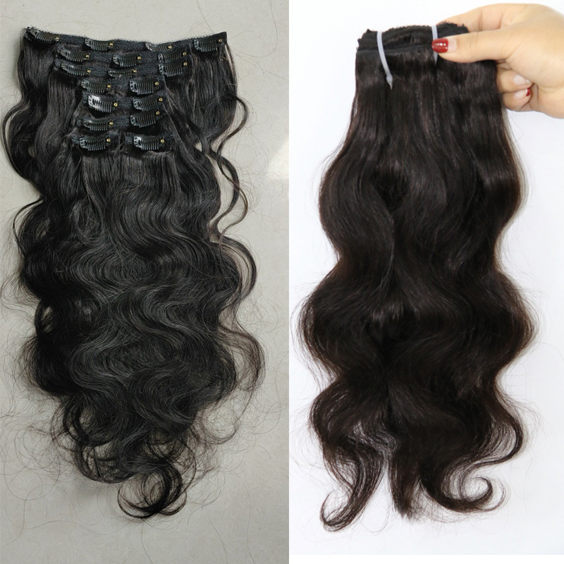 Hairpiece Clip Extensions Body Wig Clip In Human Hair Extension