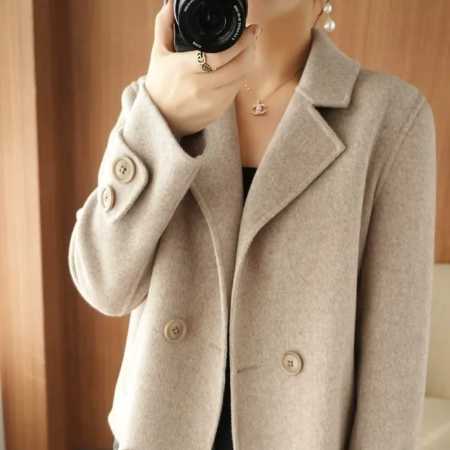 Women's Polyester Woolen Short Coat Suit Coat Camel - Shop at LoveMi