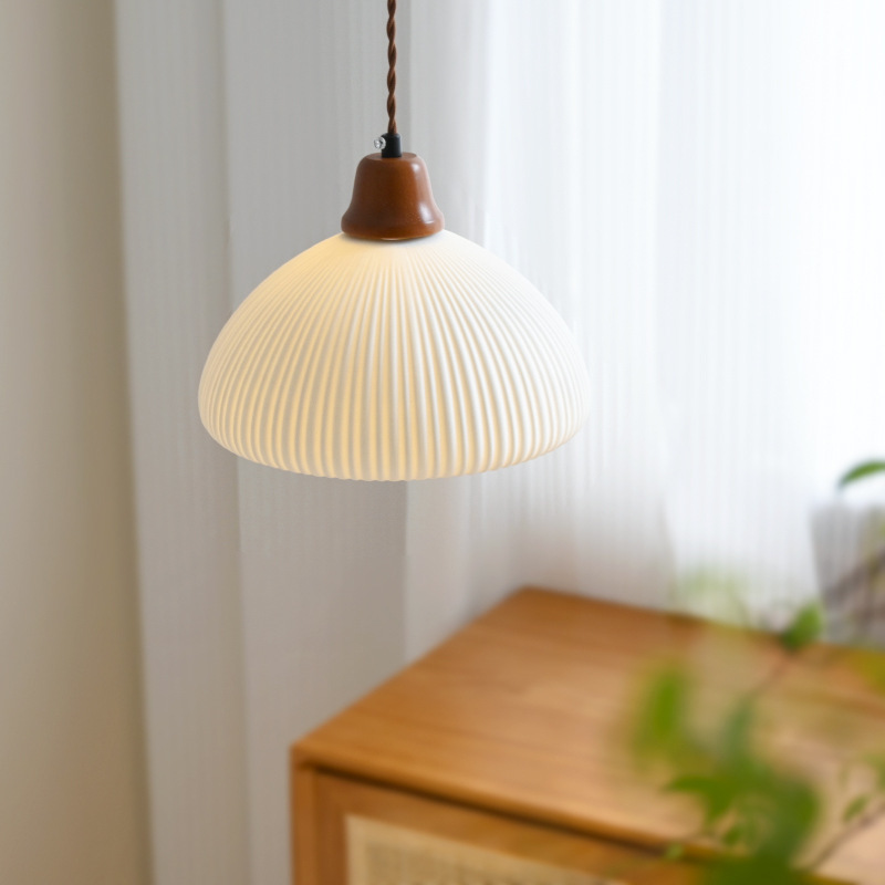 Study And Bedroom Solid Wood Ceramic Chandelier