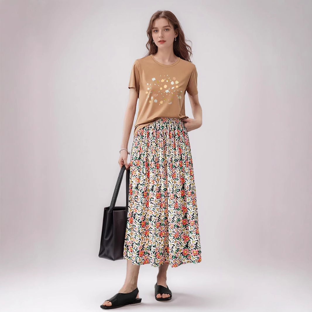 Summer Casual Printed Womens Leopard-print Skirt