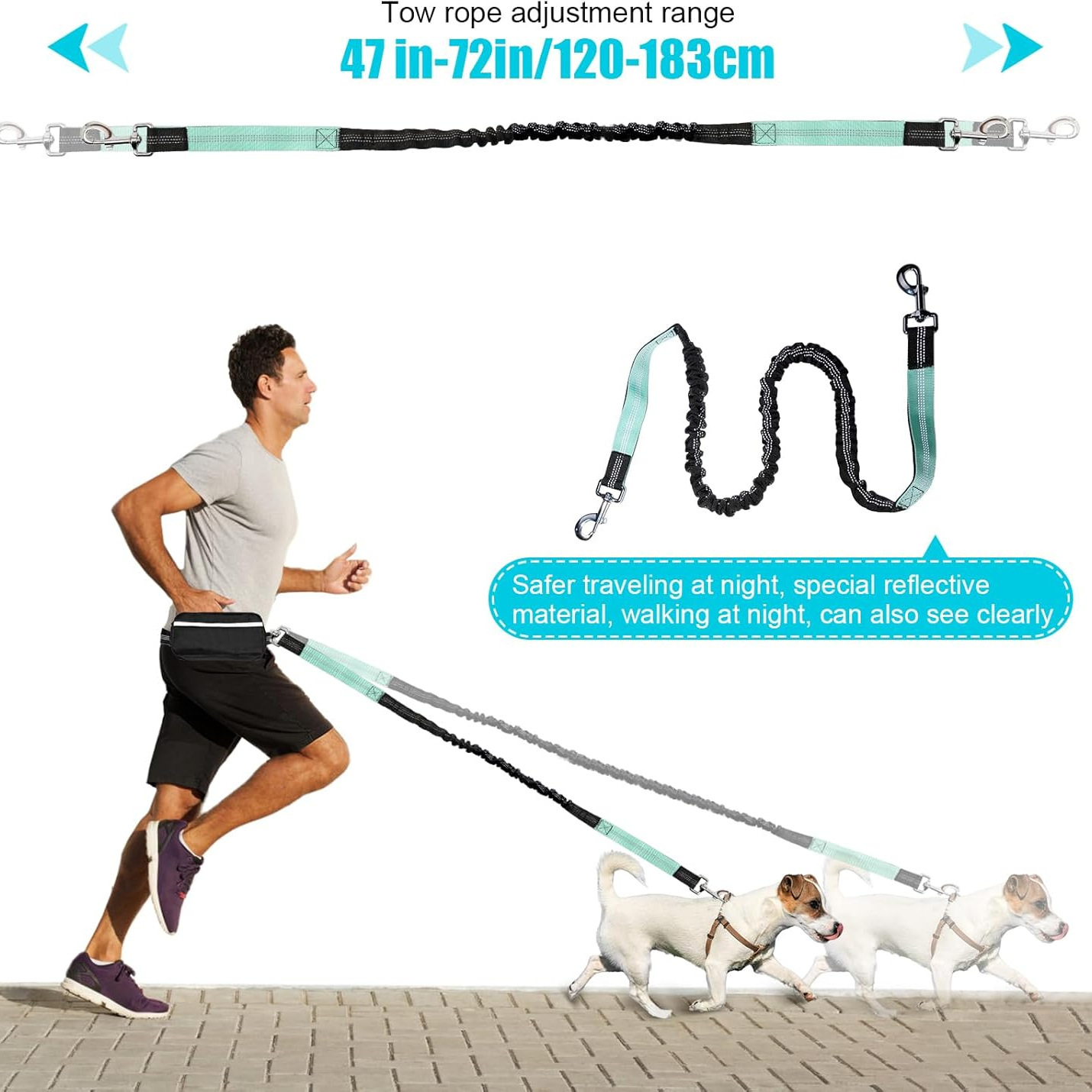 Multifunctional Running Waist Pack With Leash Portable For Dog Walking And Explosion-proof 3