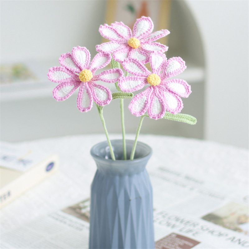 Hand-knitted Finished Yarn Bouquet Of Knitted Artificial Flowers 83