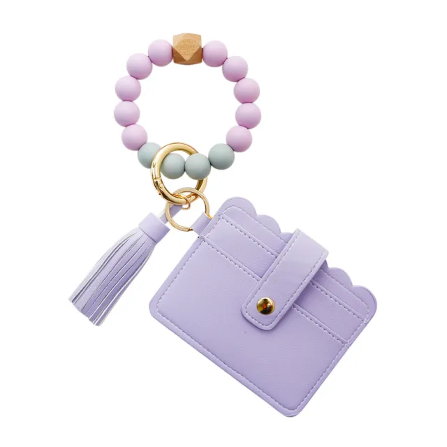 Silicone Bracelet Wrist Keychain Pendant K68230 Fumigating Purple - Shop at LoveMi