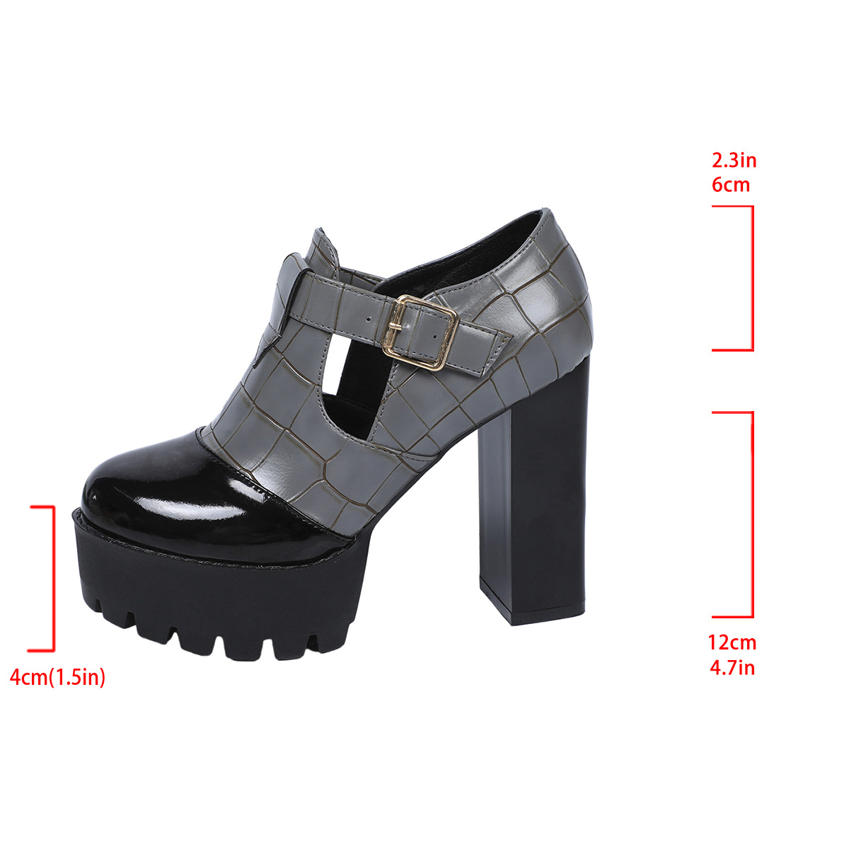 Chunky-Heel Buckle Strap Heels, picture 7 of 7