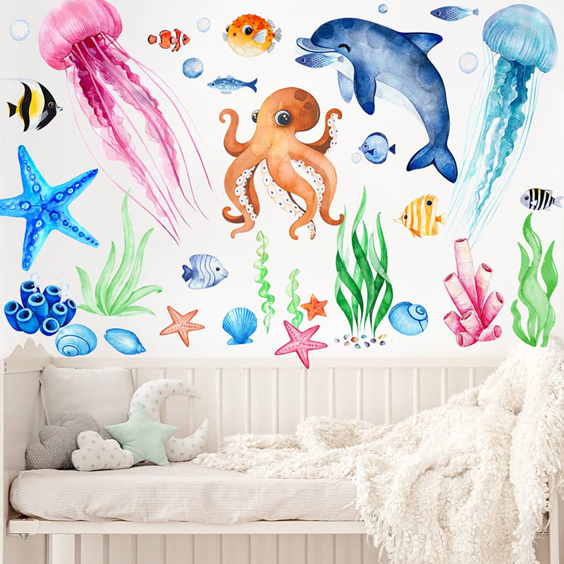 Summer Ocean Cartoon Dolphin Wall Poster