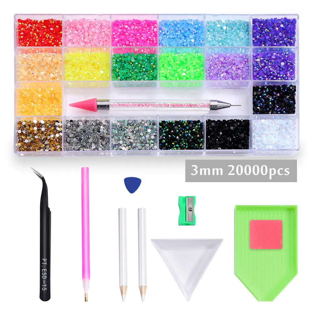 Nail Ornament 3 Mm20 Grid Boxed Jewelry Accessories