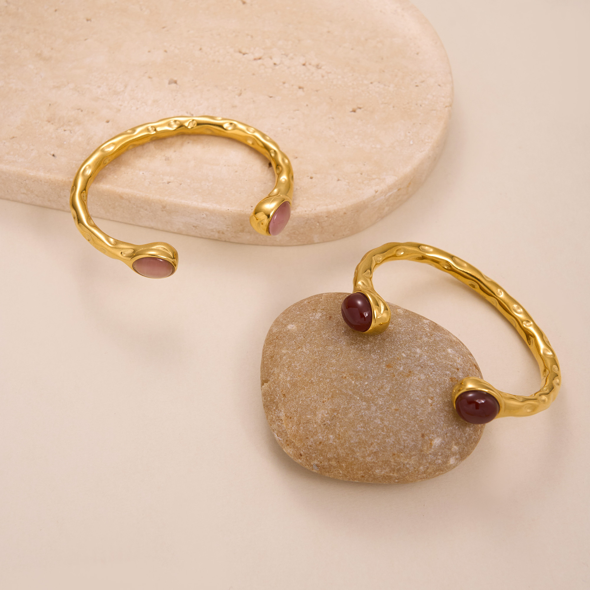 Genuine Gold Plated Titanium Steel Exquisite Zircon Opening Bracelet
