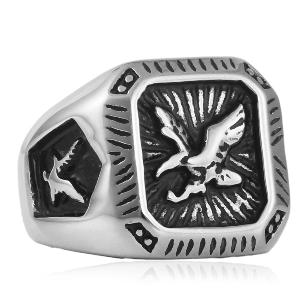 Mens Stainless Steel Eagle Ring