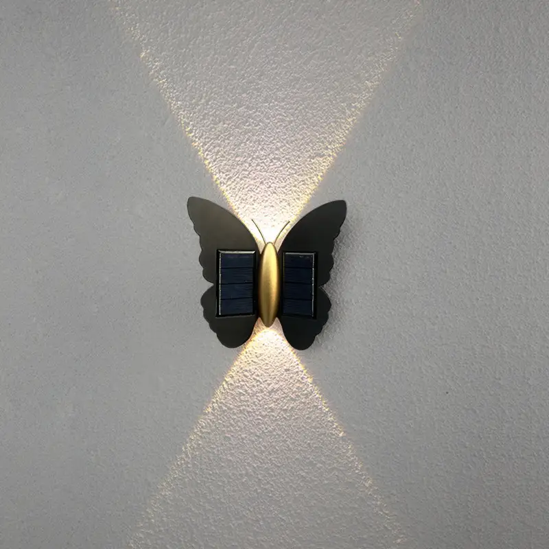 Outdoor Solar Wall Lamp Butterfly Wall Washer Simple Modern