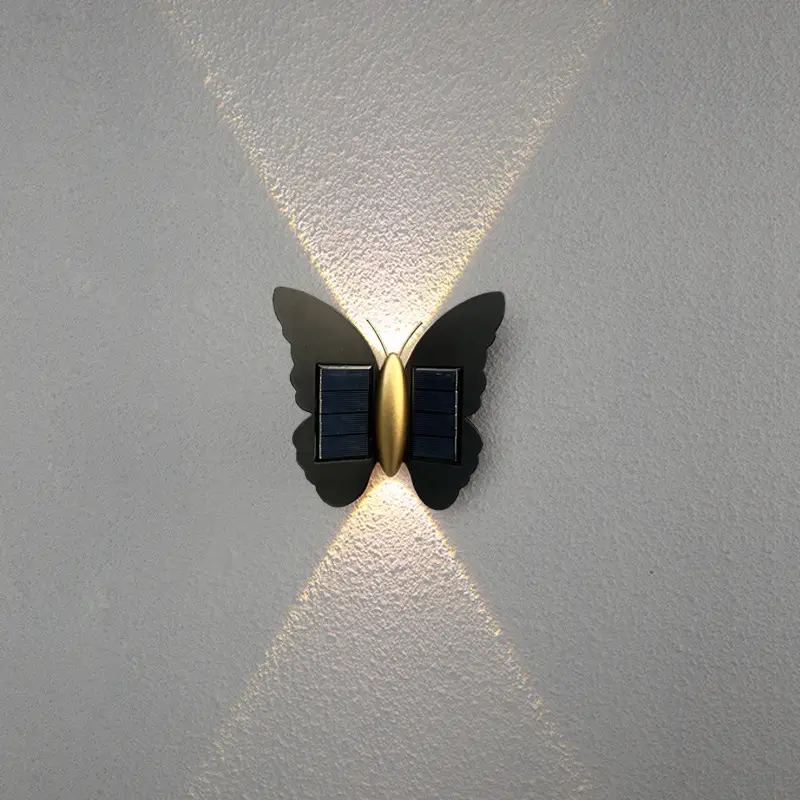 Outdoor Solar Wall Lamp Butterfly Washer Simple