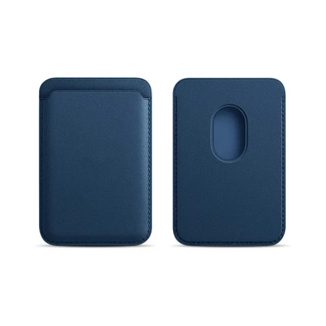 Magnetic Card Holder Leather Cutting Ferrule Blue - Shop at LoveMi