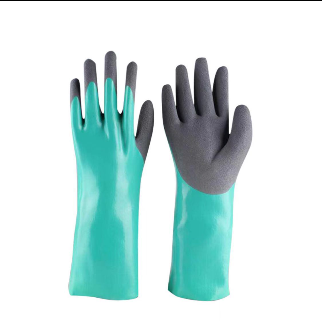 Women's Wanghai Waterproof Lengthened Nitrile Wear-resistant Oil-resistant Puncture-proof Gloves - Image 4