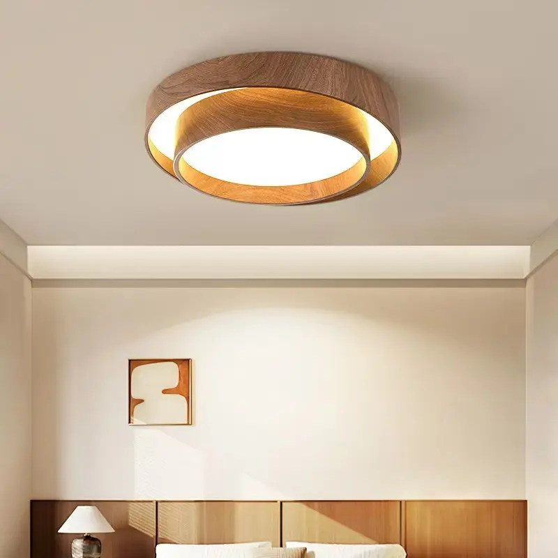 Bedroom Full-Spectrum Eye-Care Wood-Grain Ceiling Light