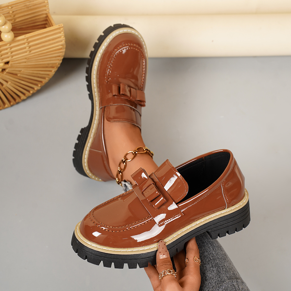 Faux Leather Platform Loafers, picture 3 of 5