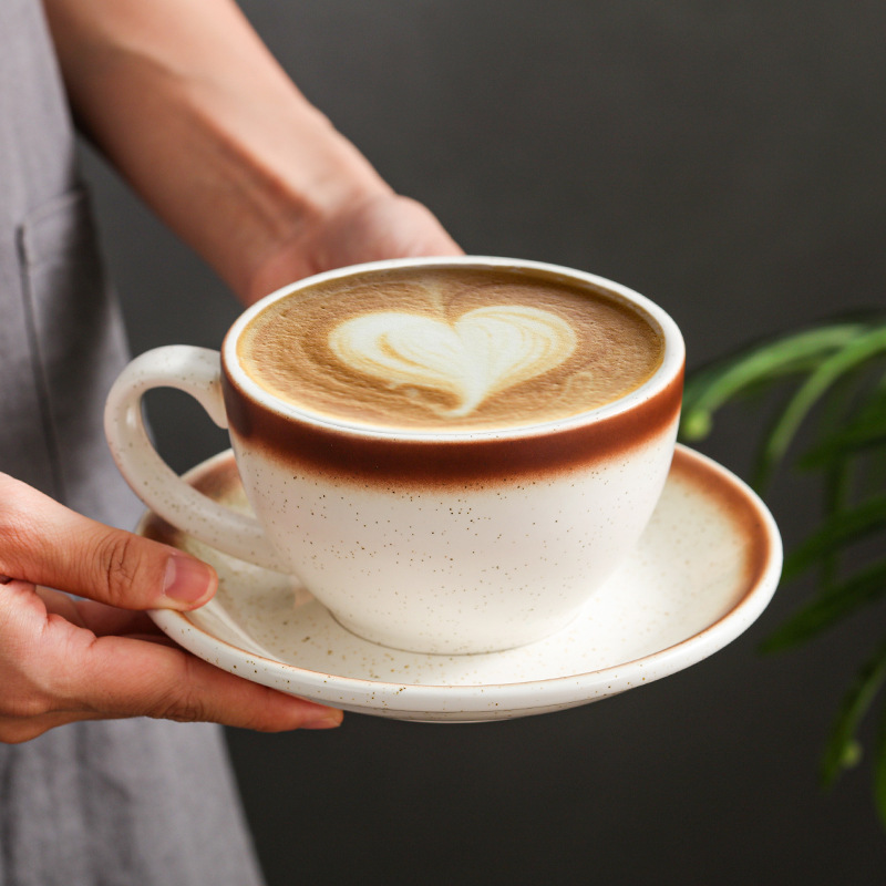 Coffee Ceramic Cup And Saucer Set (Mocha Cup