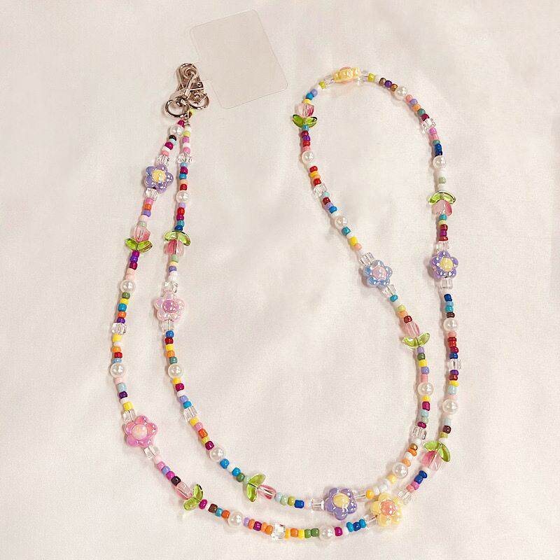 Crossbody Dopamine Colorful Tulip Flower Mobile Phone Lanyard