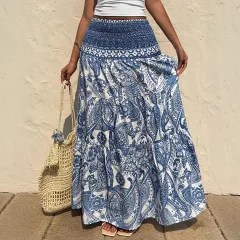 European And American Casual Printed Vacation Skirt - Floral - View 1