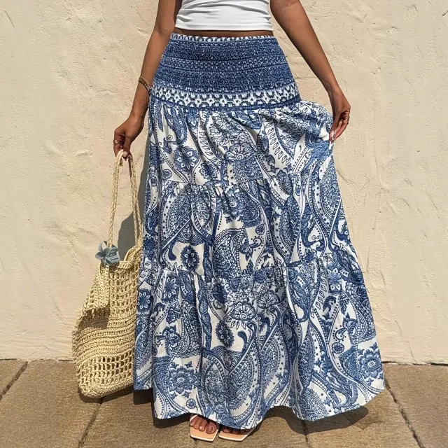 European And American Casual Printed Vacation Skirt Floral - Shop at LoveMi