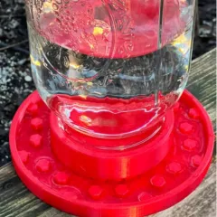 Hummingbird Bee Feeding Bird Feeder - Red - View 1