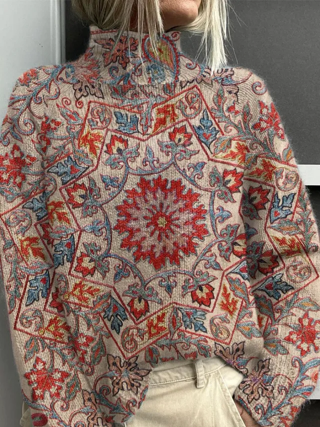 New Christmas Abstract Printing Casual Cloak Coat Cardigan Color 21 - Shop at LoveMi