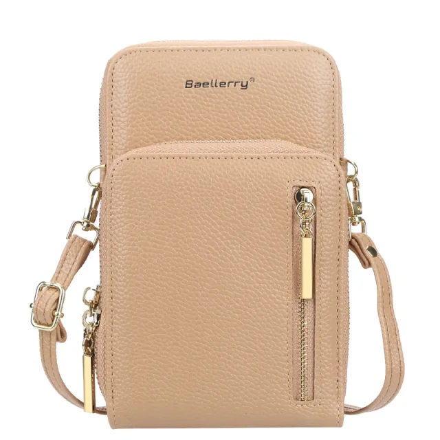 Women's Wallet Vertical Large Capacity Double layer Mobile Phone Bag Khaki - Shop at LoveMi