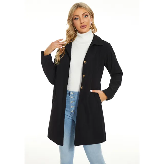 Small British Style Trench Women's Fashionable Temperament Coat Black - Shop at LoveMi