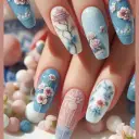 Guofeng Begonia Fake Short T Flower Cold Temperament White 24 Pieces Wear Nail Polish Pieces view 3