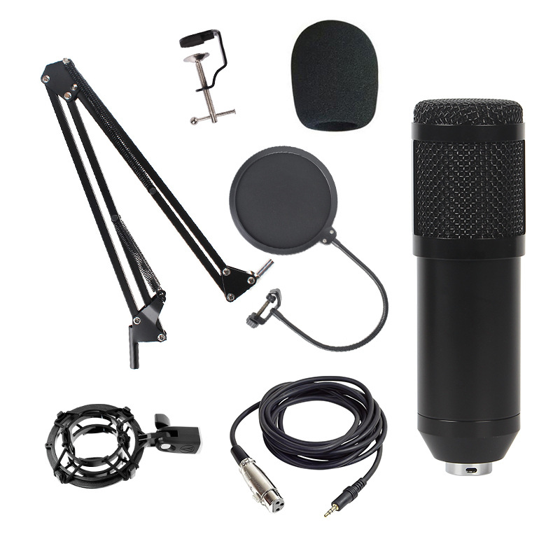 Bm800 Condenser Microphone Kit For Computer Recording Anti-Blast Live Streaming Sound Card Wired Karaoke Microphone Dedicated For Livestreaming