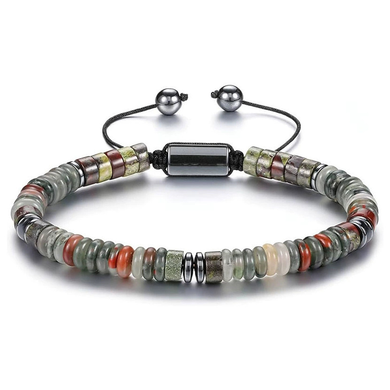 Natural Agate And Black Magnet Stone Bracelet