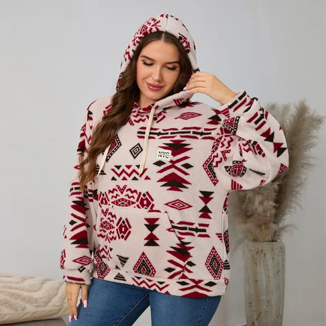 Women's Plus Size Hoodie Pullover 6008 Red - Shop at LoveMi