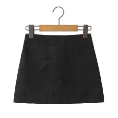 Retro Style Simple Solid Colour Hip Skirt Zipper With Lining High Waist Skirt - Black - View 1