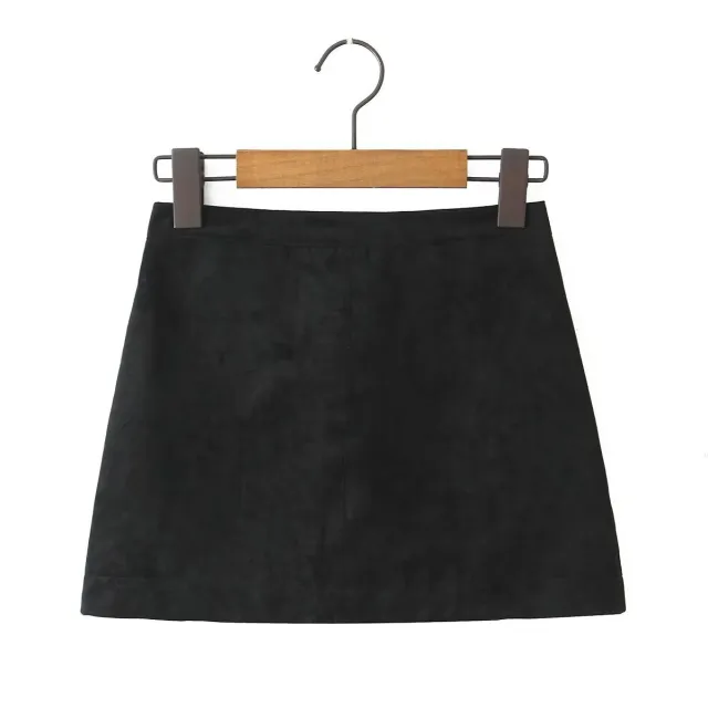 Retro Style Simple Solid Color Hip Skirt Zipper With Lining High Waist Skirt Black - Shop at LoveMi