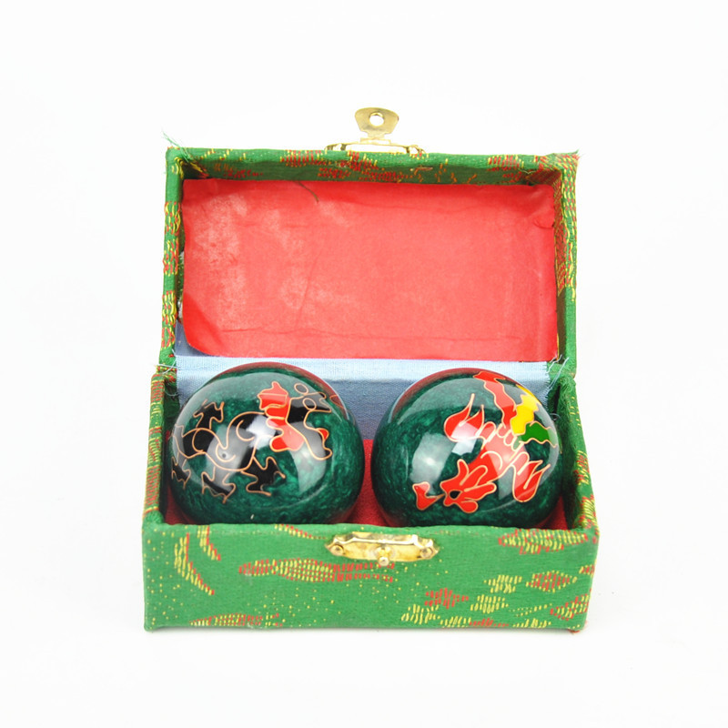Colorful Chinese Baoding Ball Pairs in a Box