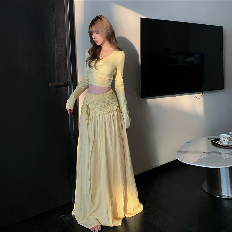 Soft Pure And Alluring Maxi Skirt Two-piece Set With A Dreamy Vibe