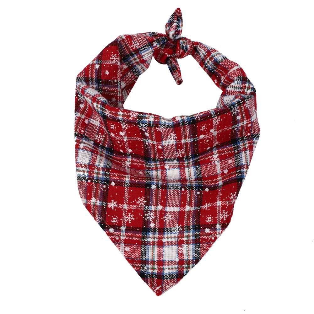 Snowflake White Red Plaid