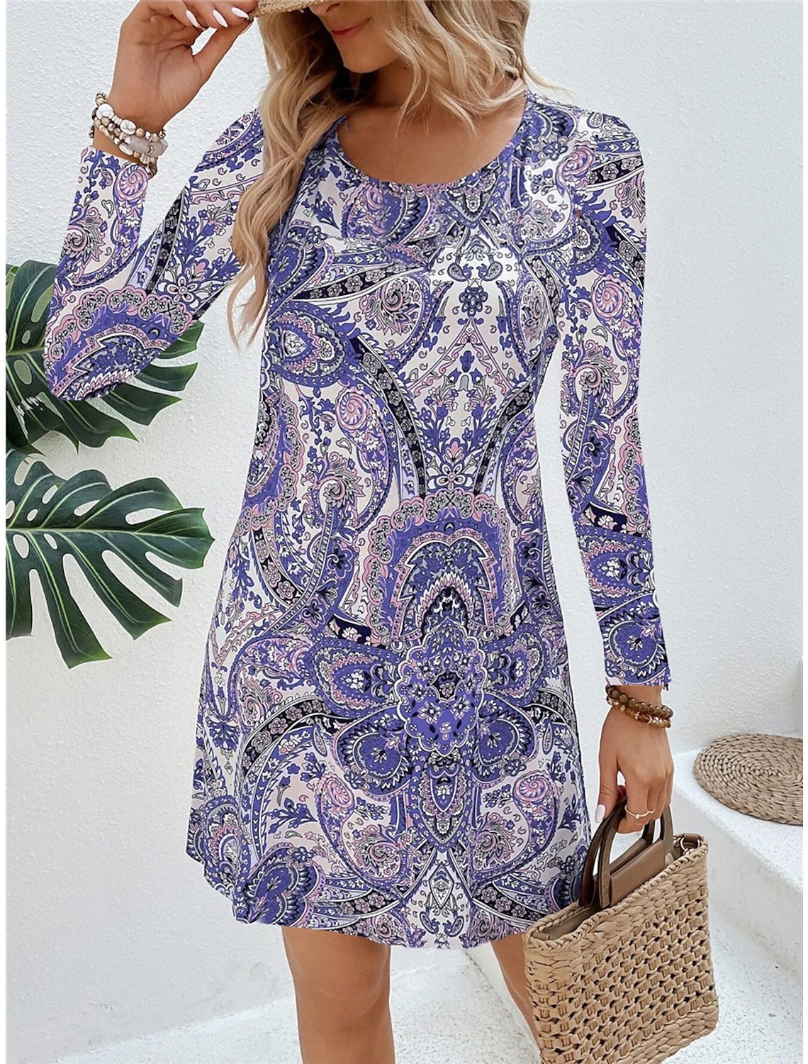 Women's Casual Printed Paisley Printed V neck Dress 3V 5Yyiq 6Xl - Shop at LoveMi