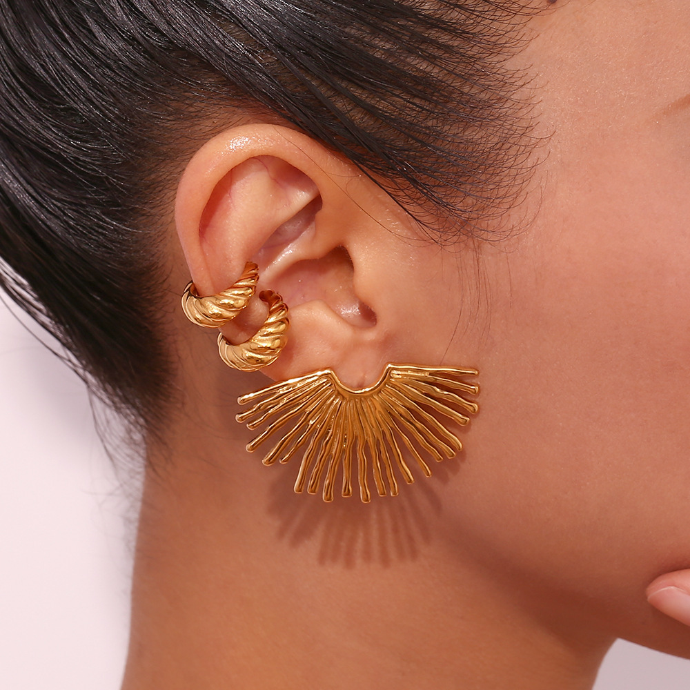 Croissant Mini Ear Clip Gold-plated Personality Stylish Retro Minimalism Ins Style Ear Rings